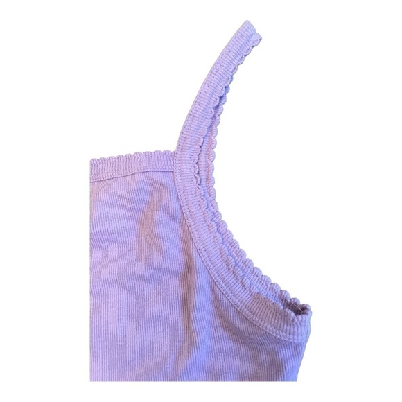 bp Picot Trim Cotton Blend Rib Bodysuit in purple - Picture 6 of 13